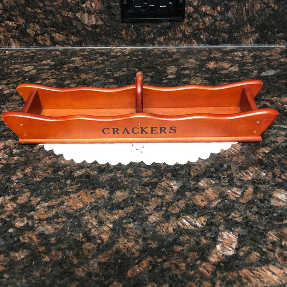 Vintage Divided Wooden Cracker Tray